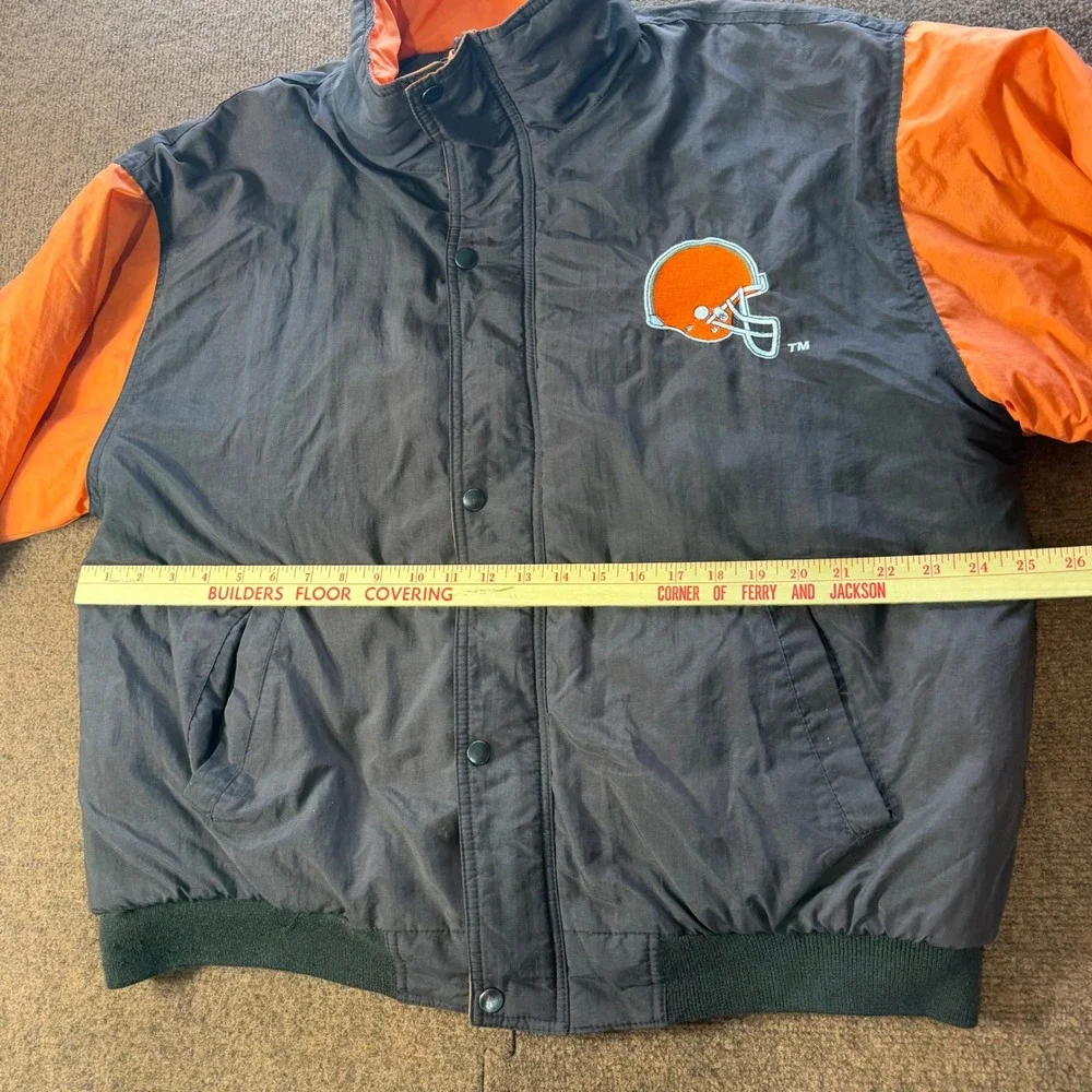 Vintage NFL Cleveland Browns Bomber Jacket Competitor Game Day Brown Orange Larg